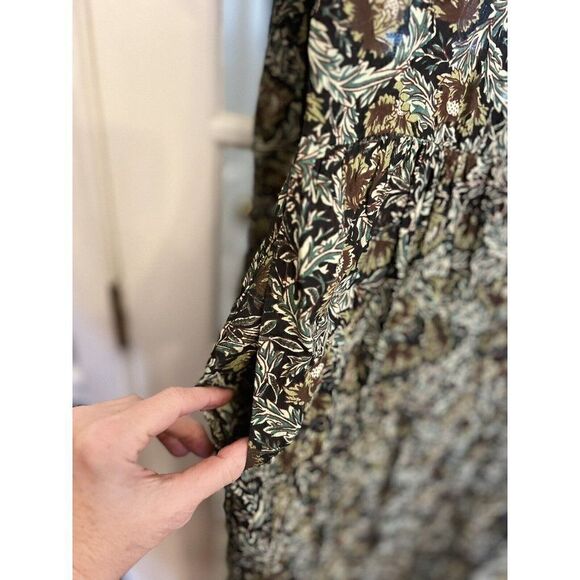 NWT Adini Vintage Floral Button Long Midi Dress Medium Prairie Cottage Country - Picture 7 of 8